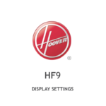 Hoover HF9 Display instellingen